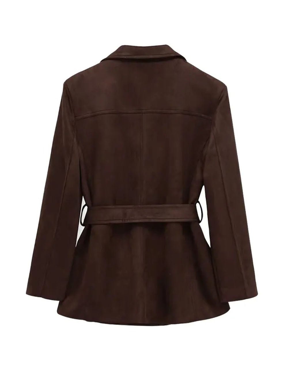 Marina Belted Faux Suede Jacket - Fashion Pov