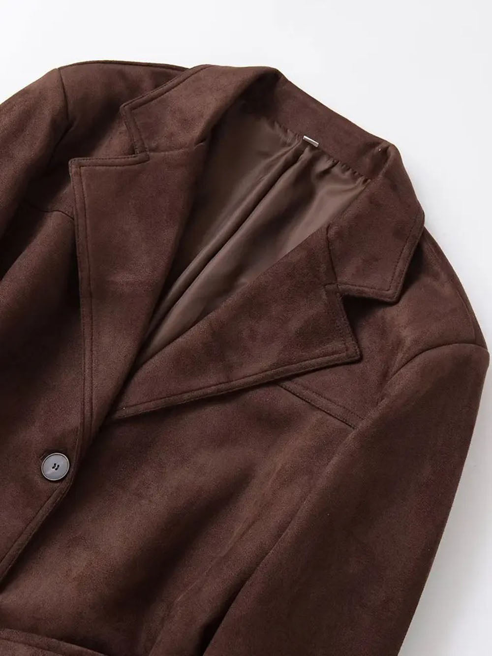 Marina Belted Faux Suede Jacket - Fashion Pov