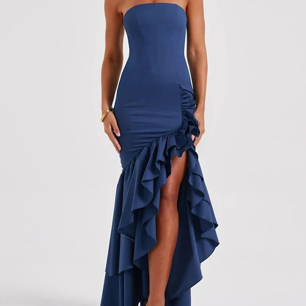 Michelle Off Shoulder Backless Bodycon Maxi Dress - Fashion Pov