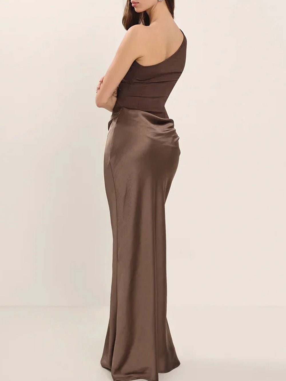 Mirabelle Satin One - Shoulder Gown - Fashion Pov