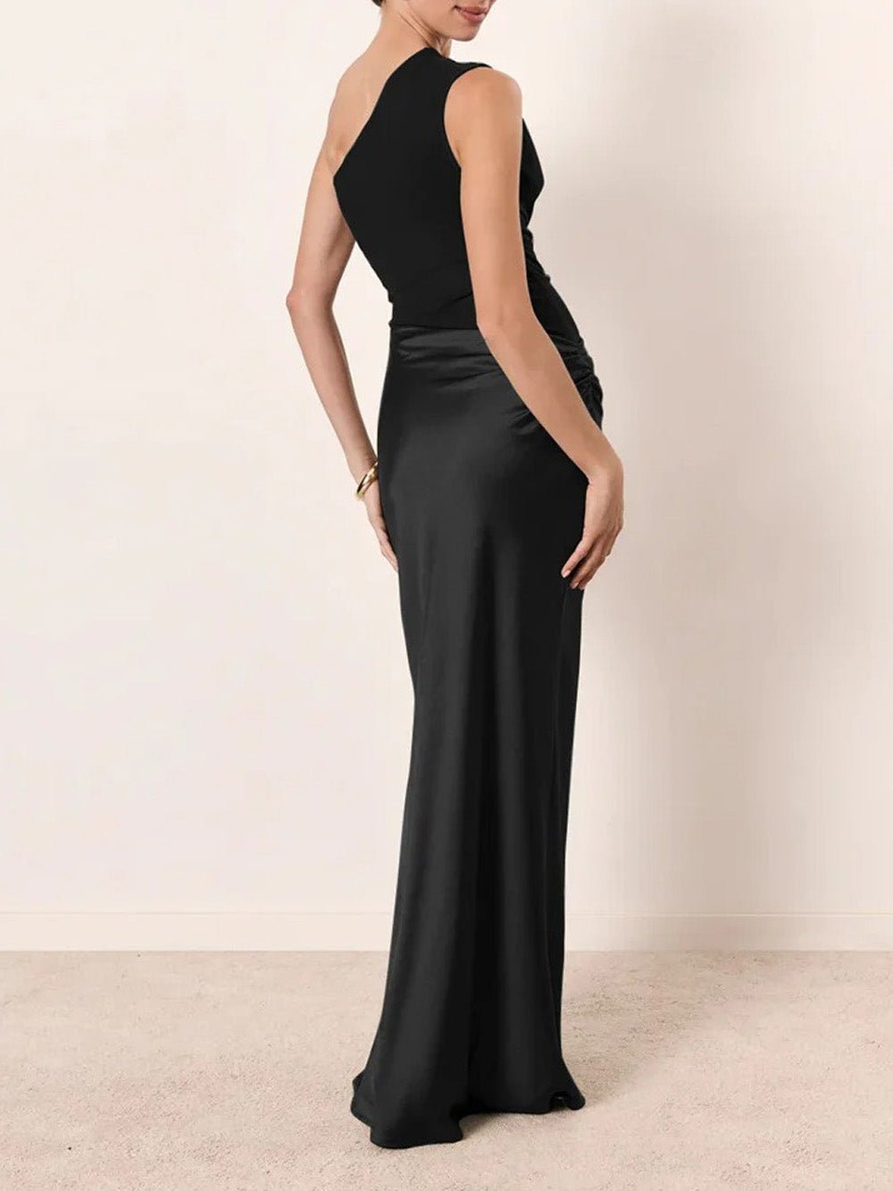 Mirabelle Satin One - Shoulder Gown - Fashion Pov