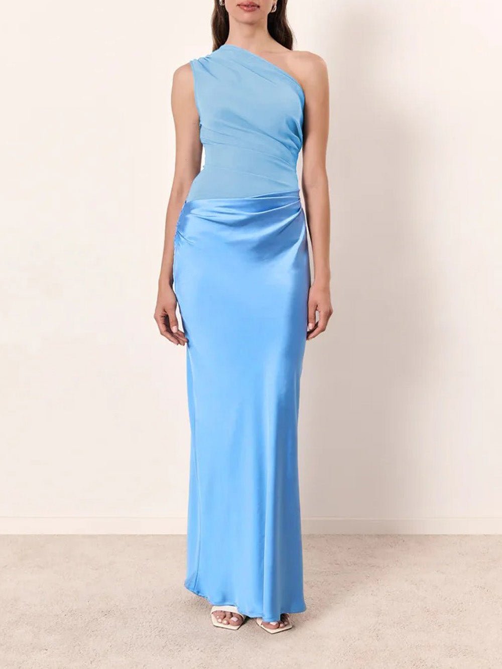 Mirabelle Satin One - Shoulder Gown - Fashion Pov