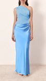 Mirabelle Satin One - Shoulder Gown - Fashion Pov