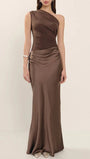 Mirabelle Satin One - Shoulder Gown - Fashion Pov