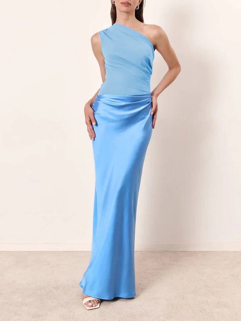 Mirabelle Satin One - Shoulder Gown - Fashion Pov