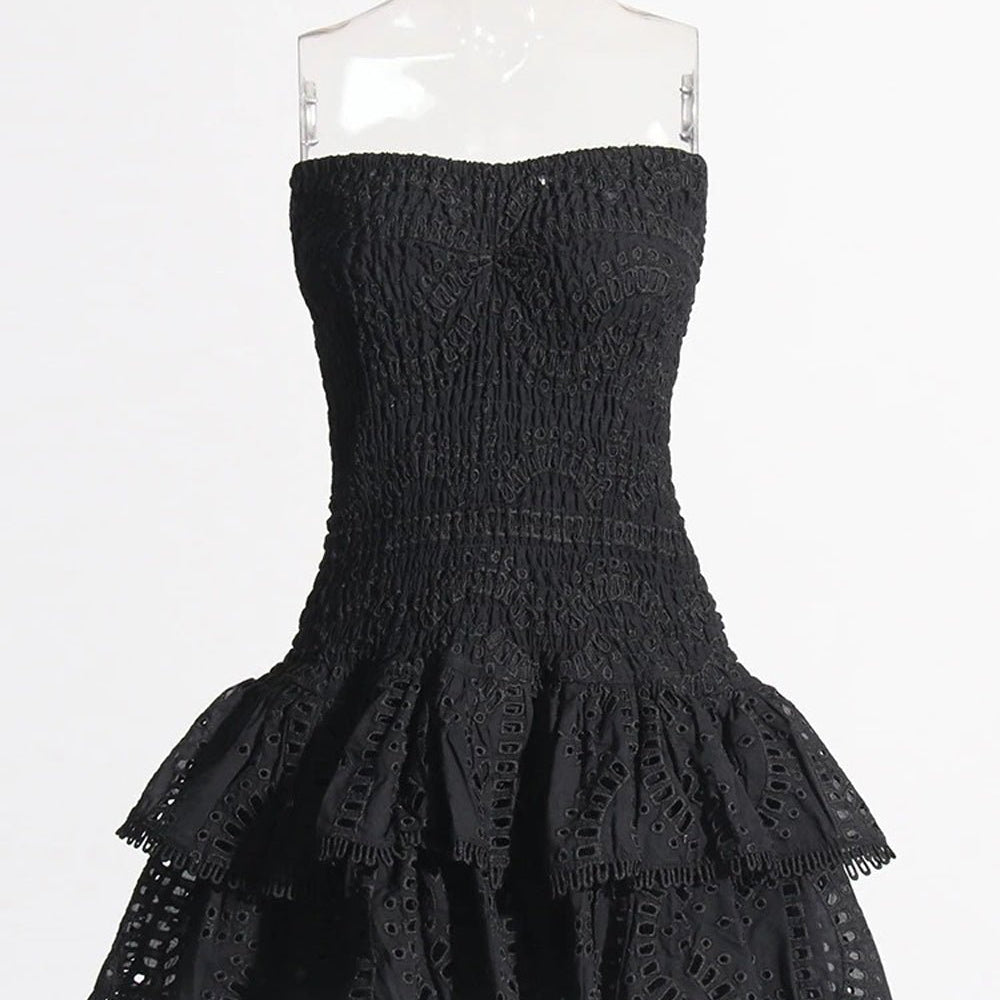 Molly Hollow Out Strapless Mini Dress - Fashion Pov