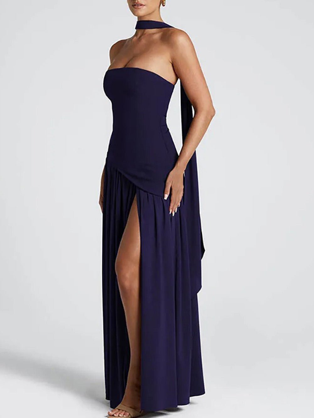 Noelle Strapless Split Maxi Dress - Fashion Pov