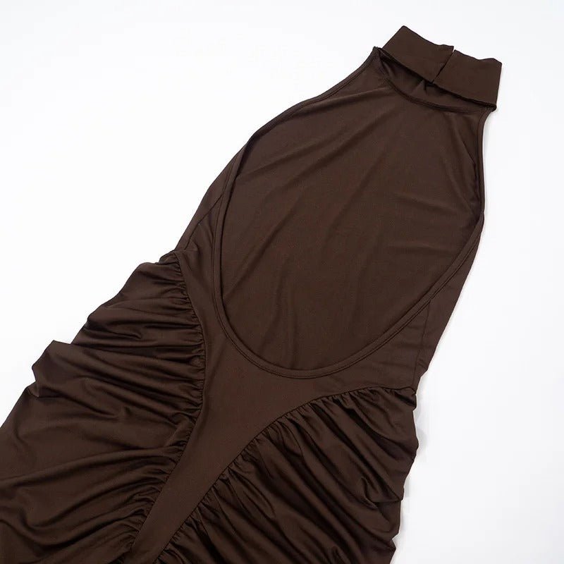 Renee Turtleneck Ruched Midi Dress - Fashion Pov