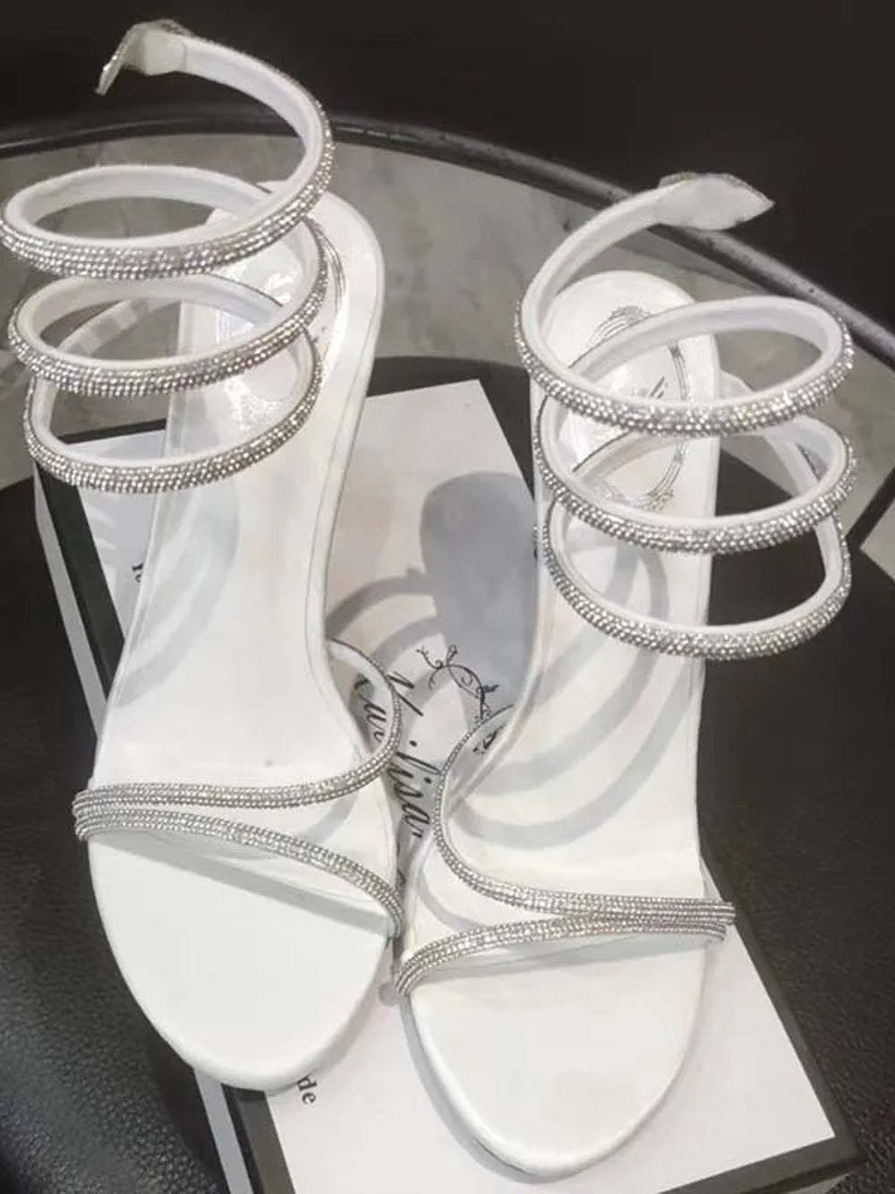 Rosalie Crystal Rhinestone Heel Shoe - Fashion Pov