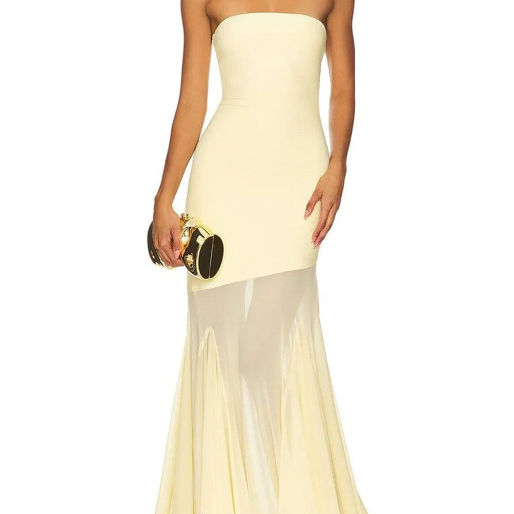 Seraphine Strapless Mesh Maxi Dress - Fashion Pov