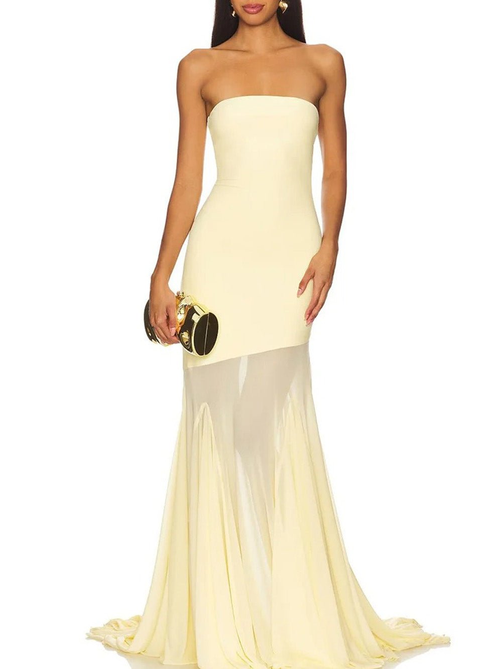 Seraphine Strapless Mesh Maxi Dress - Fashion Pov