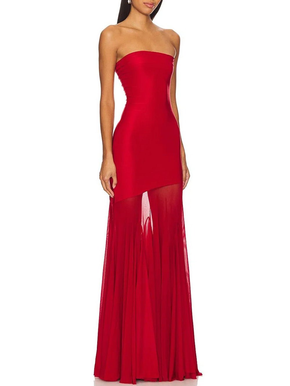 Seraphine Strapless Mesh Maxi Dress - Fashion Pov