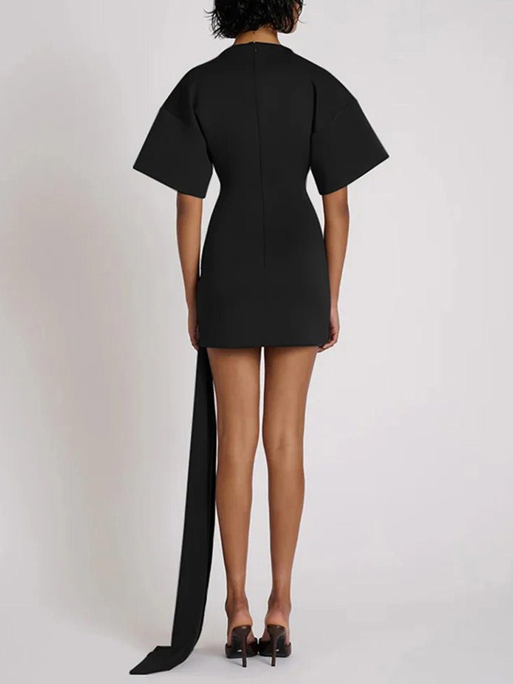 Serena Ruched Metal - Detail Mini Dress - Fashion Pov