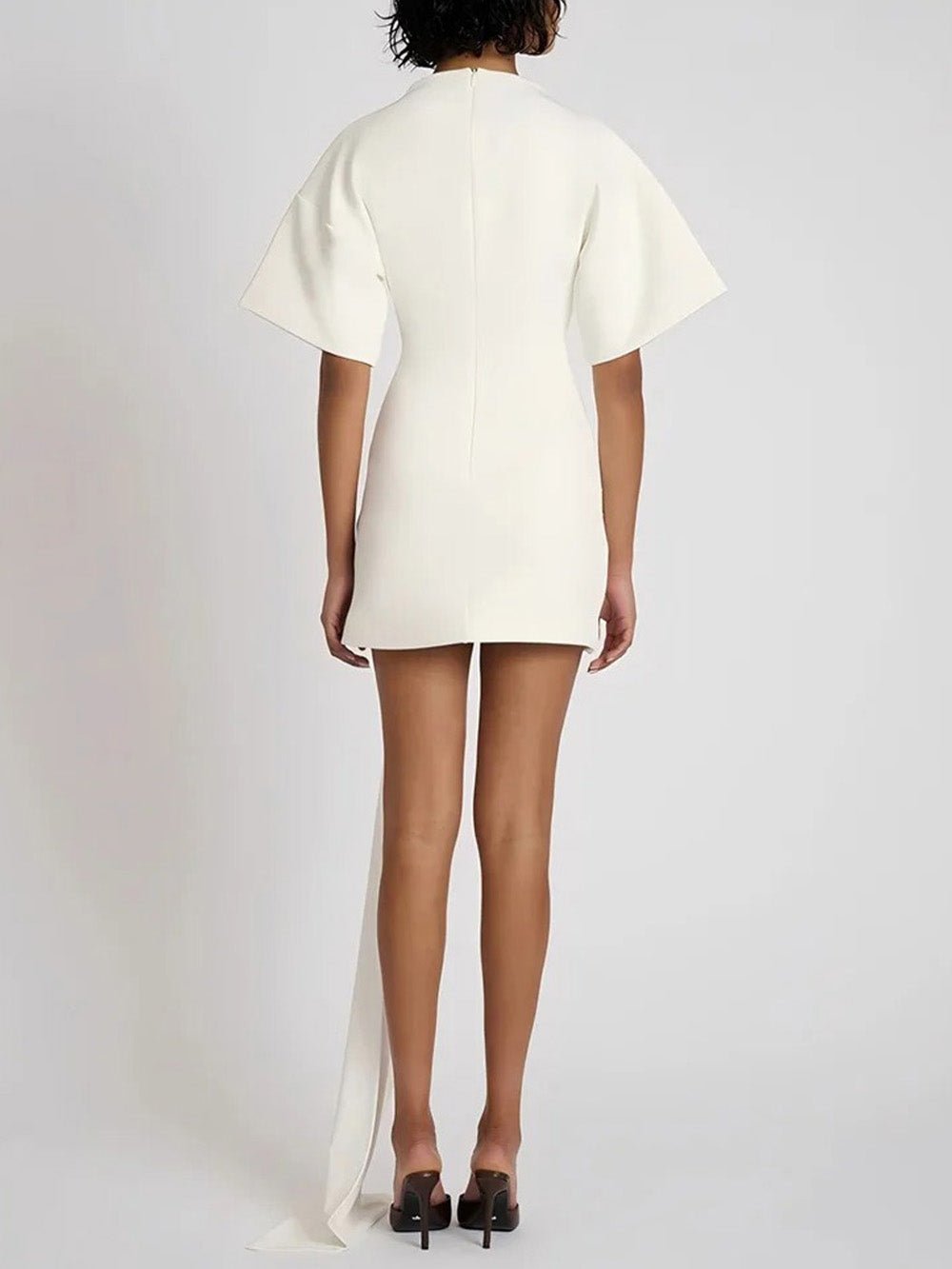 Serena Ruched Metal - Detail Mini Dress - Fashion Pov