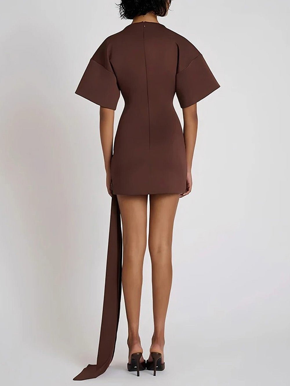 Serena Ruched Metal - Detail Mini Dress - Fashion Pov