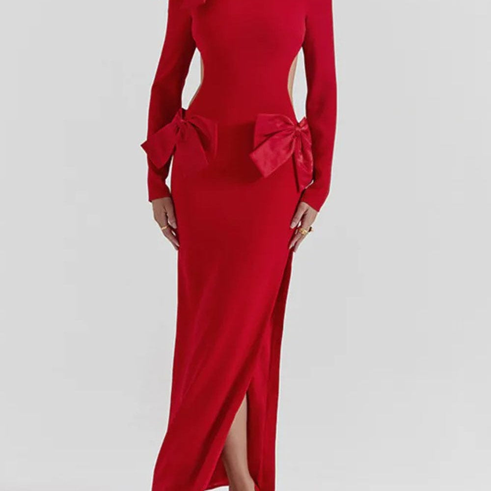 Sienna Bow Backless Maxi Dress - Fashion Pov