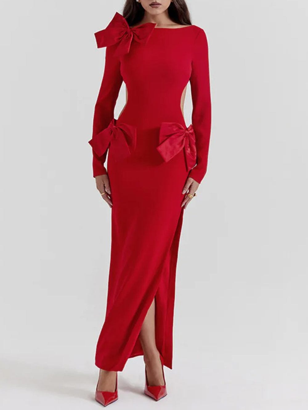 Sienna Bow Backless Maxi Dress - Fashion Pov