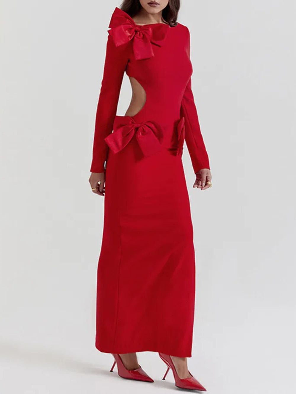 Sienna Bow Backless Maxi Dress - Fashion Pov