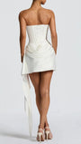Sienna Draped Strapless Mini Dress White - Fashion Pov