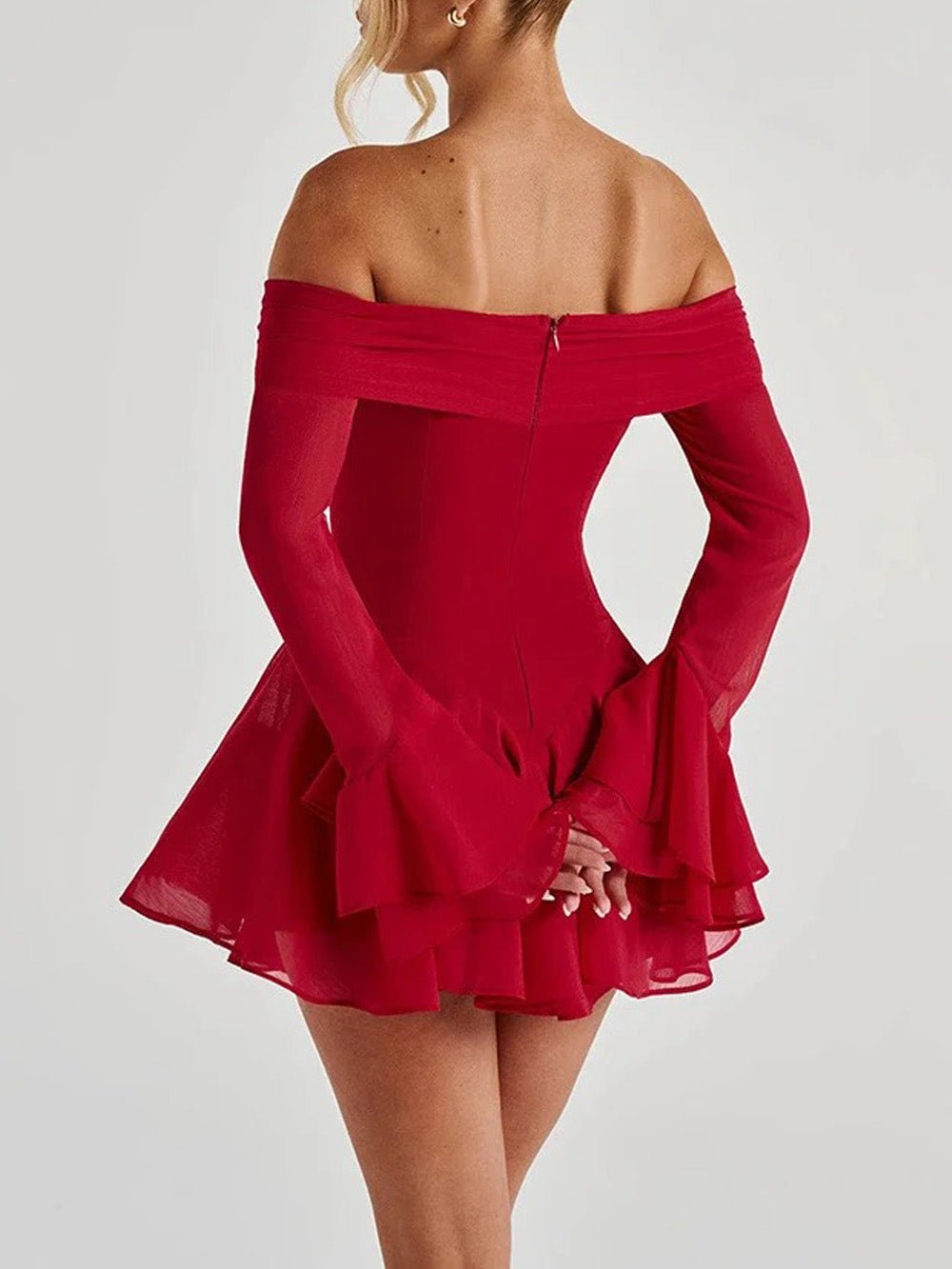 Sienna Off - Shoulder Flare Mini Dress - Fashion Pov