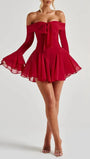 Sienna Off - Shoulder Flare Mini Dress - Fashion Pov