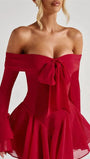 Sienna Off - Shoulder Flare Mini Dress - Fashion Pov