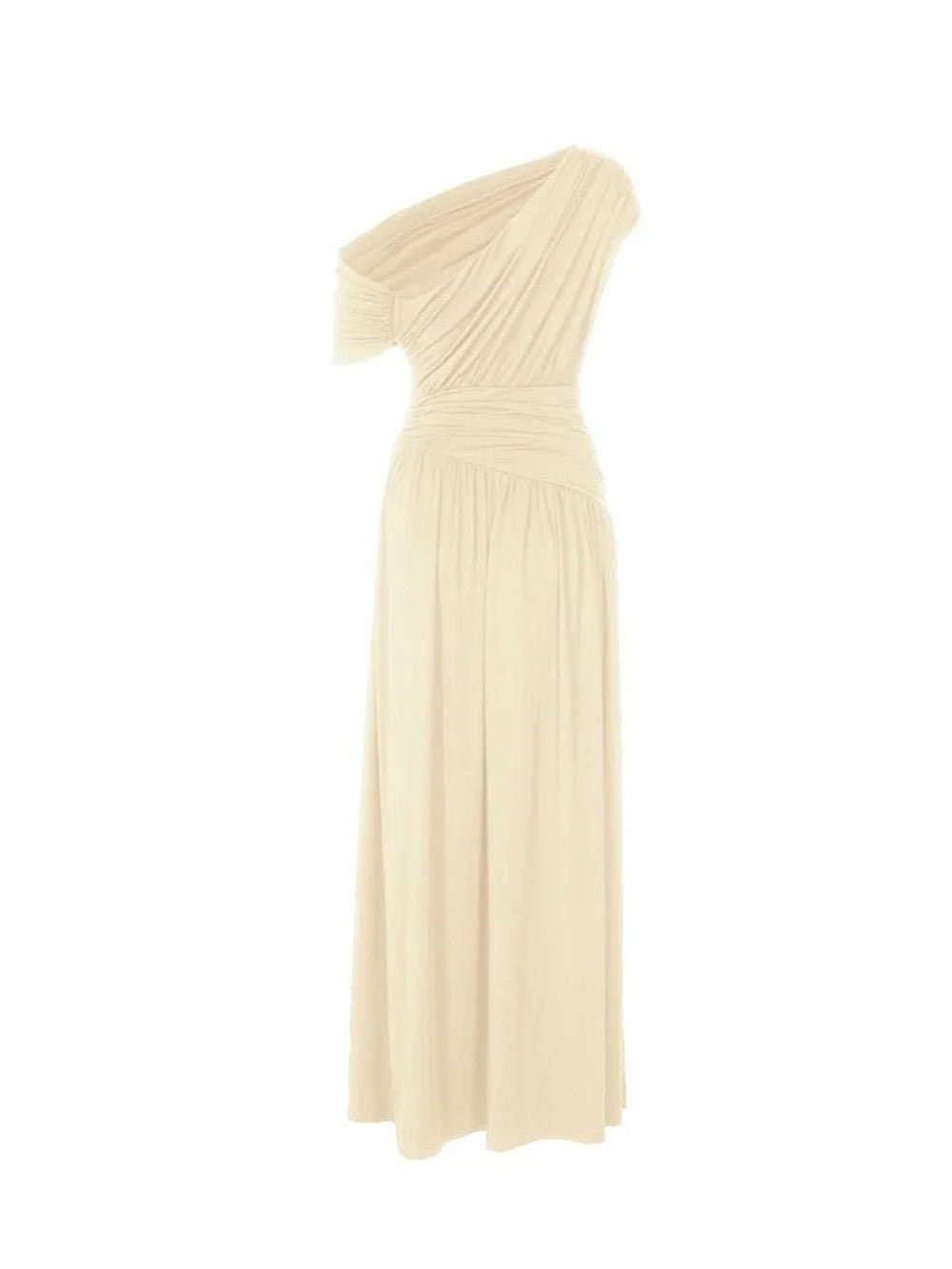 Valencia One - Shoulder Pleated Maxi Dress - Fashion Pov