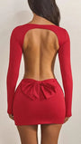 Valeria Backless Bow Mini Dress - Fashion Pov