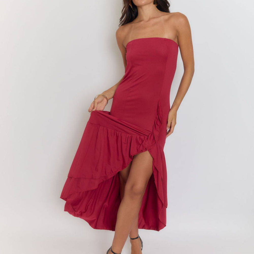 Vera Backless Split Maxi Dress - Fashion Pov