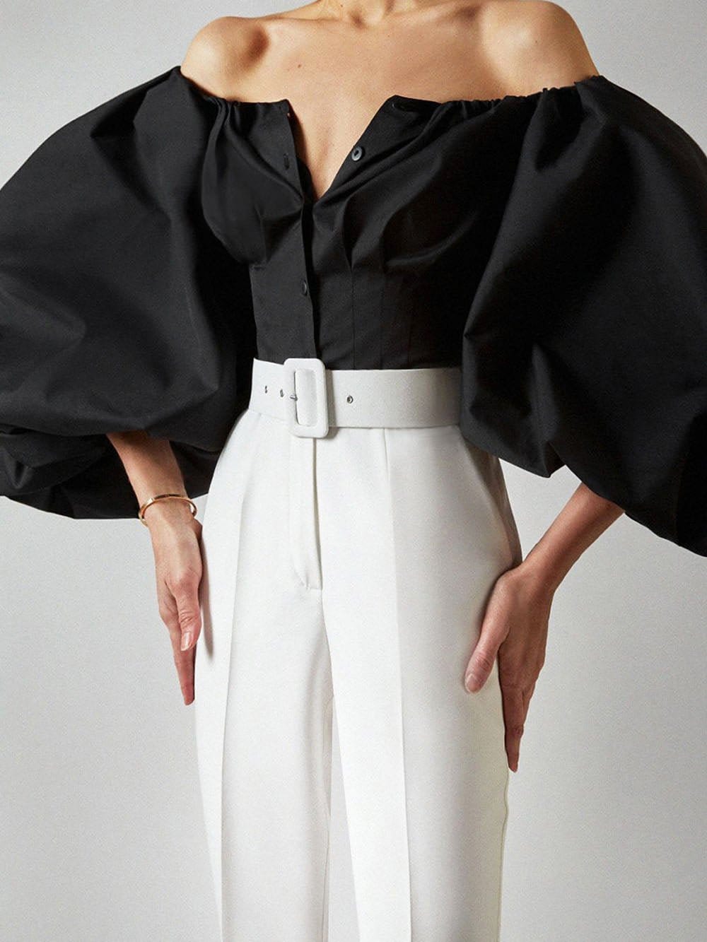 Clara Off Shoulder Lantern Sleeve Top - Fashion Pov