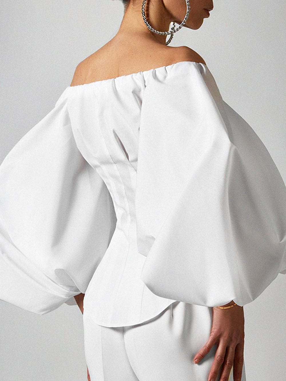 Clara Off Shoulder Lantern Sleeve Top - Fashion Pov