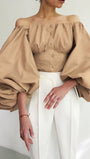 Clara Off Shoulder Lantern Sleeve Top - Fashion Pov
