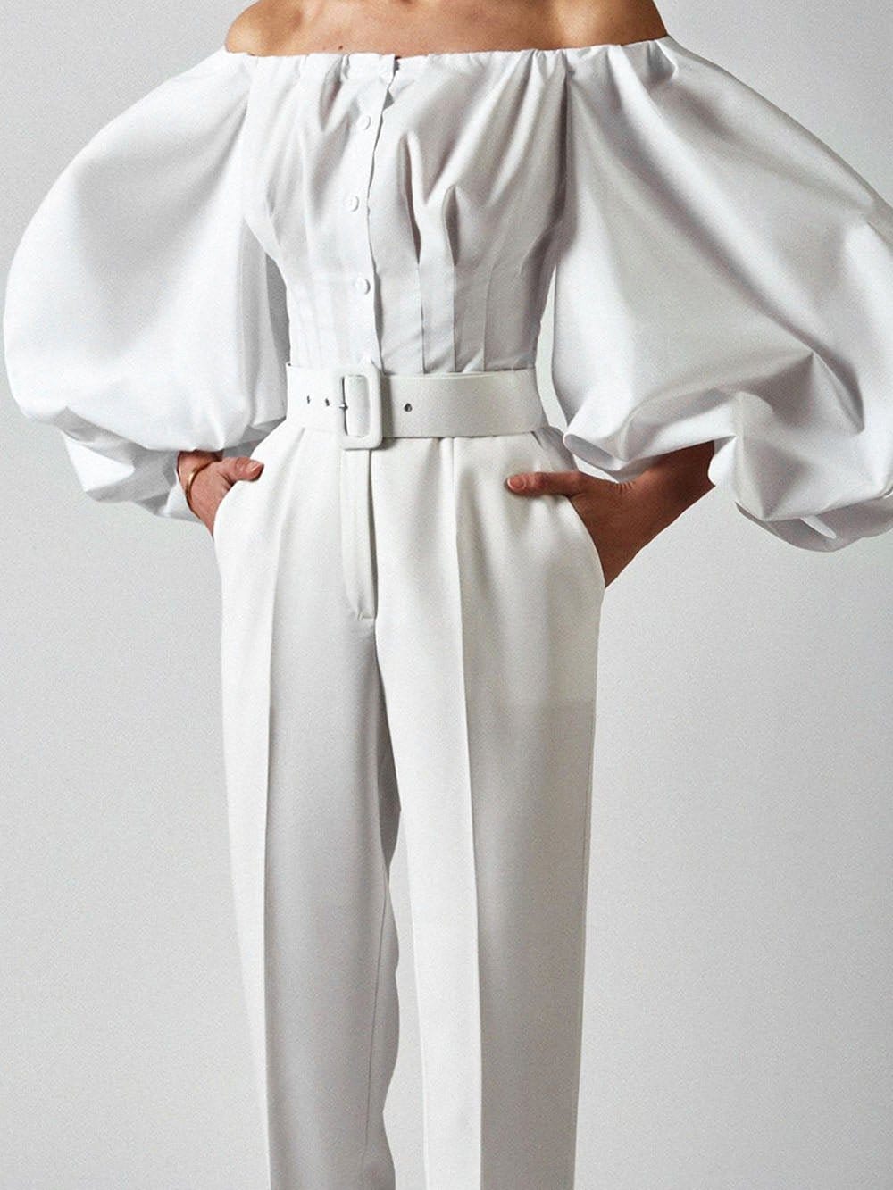 Clara Off Shoulder Lantern Sleeve Top - Fashion Pov