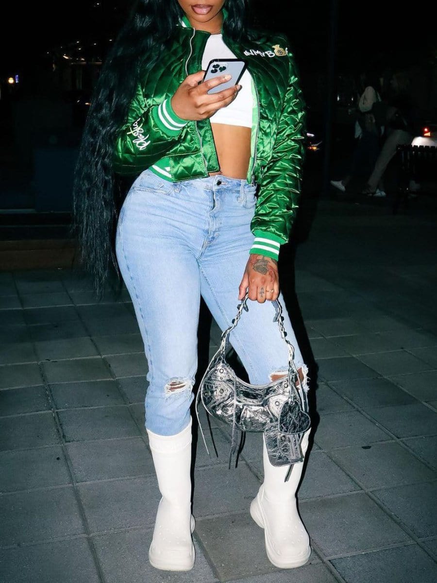 Jayden Letter Cotton Padded Jacket - Fashion Pov