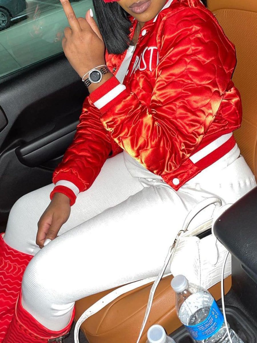 Jayden Letter Cotton Padded Jacket - Fashion Pov