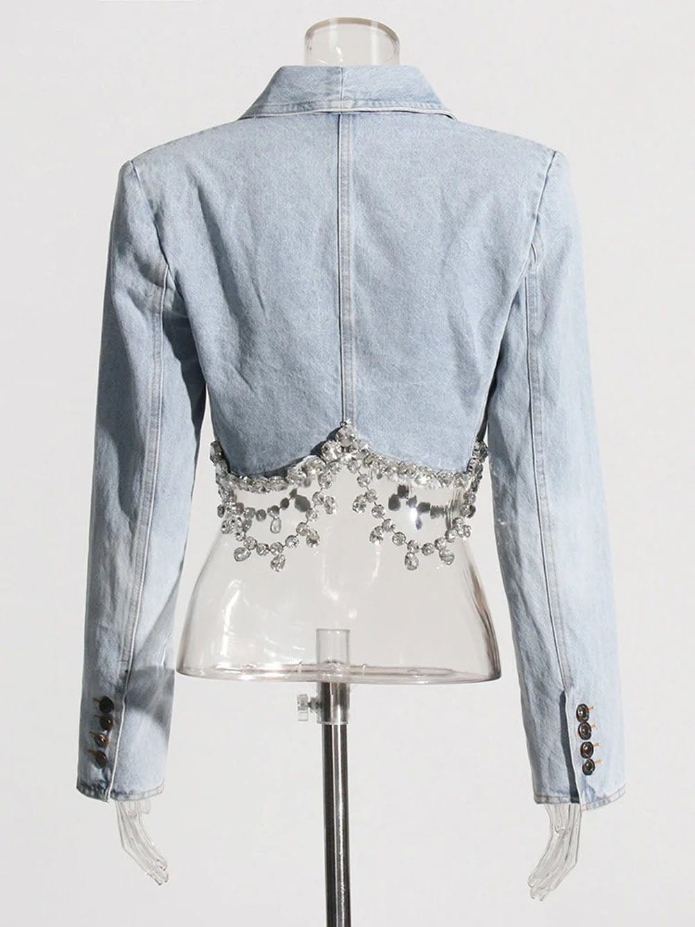 Lyric Diamond Denim Jacket - Fashion Pov