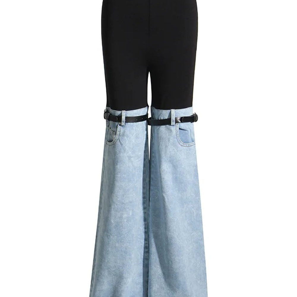 Mansi Denim Hit Wide Leg Pants - Fashion Pov