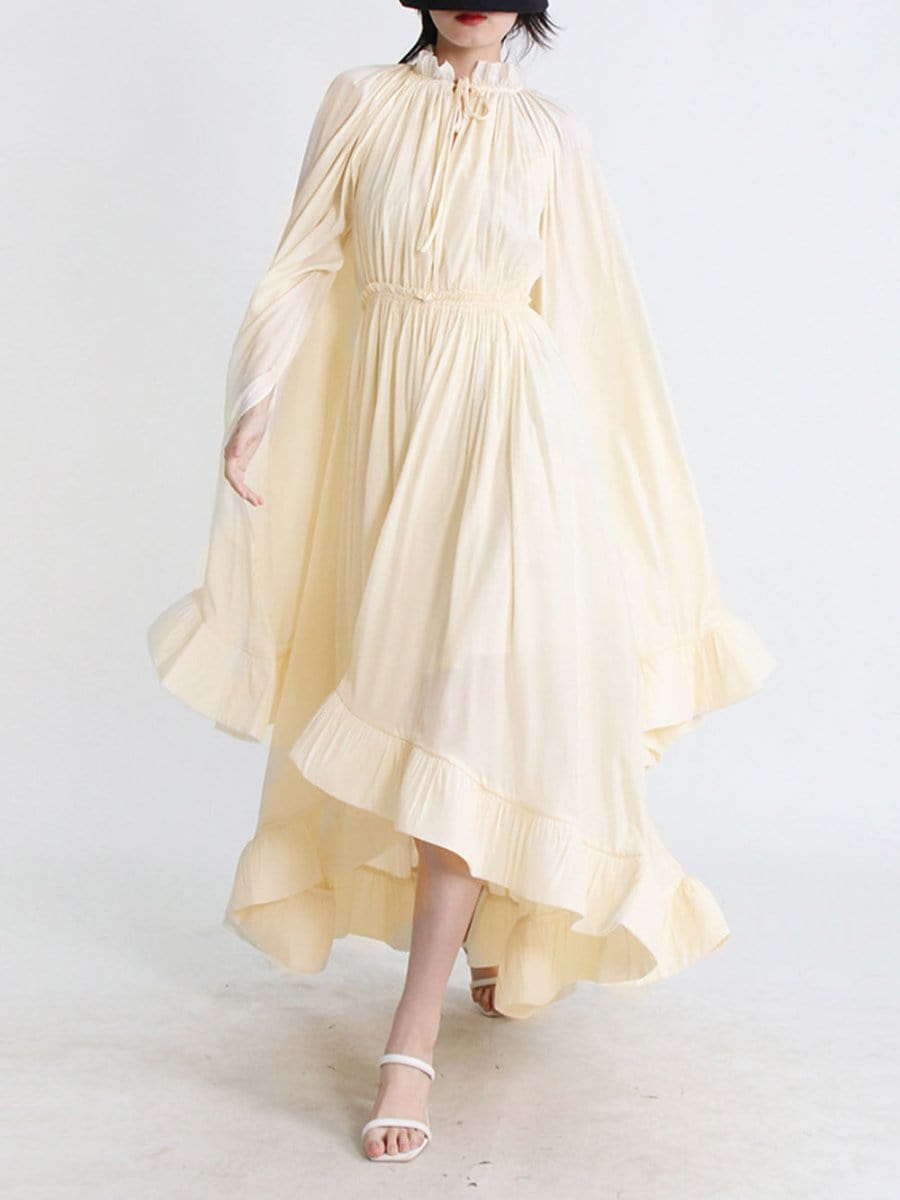 Naomi Ruffle Midi Dress - Fashion Pov