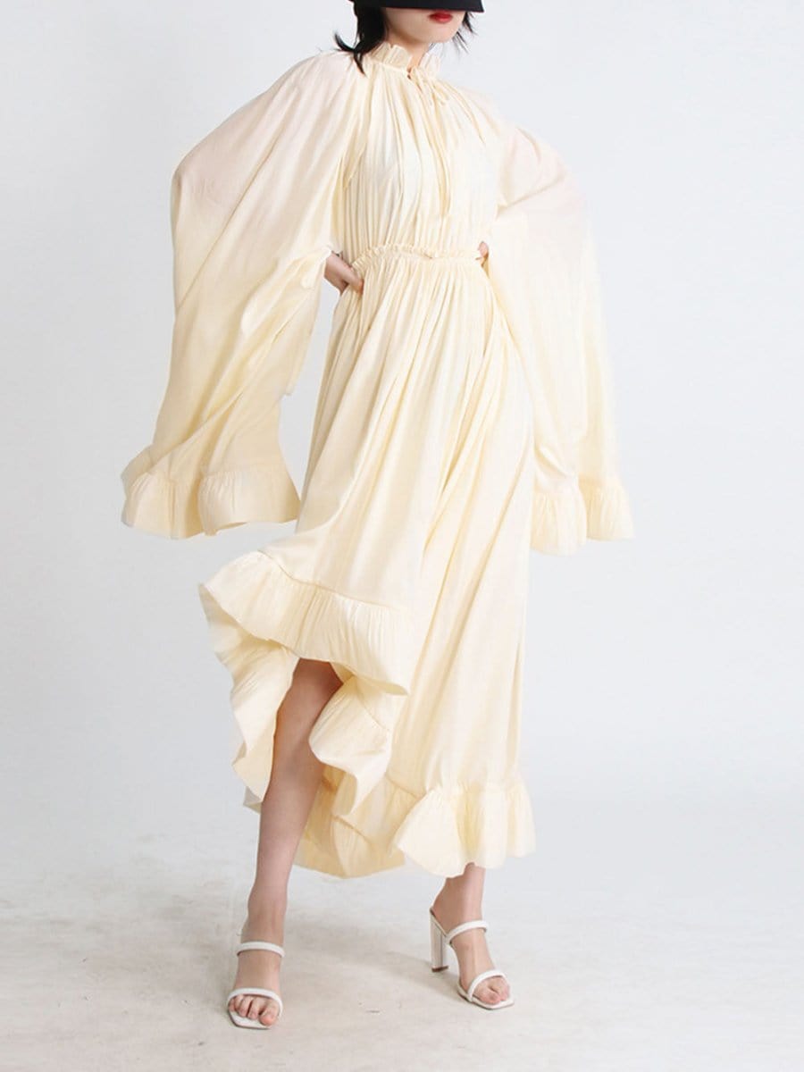 Naomi Ruffle Midi Dress - Fashion Pov