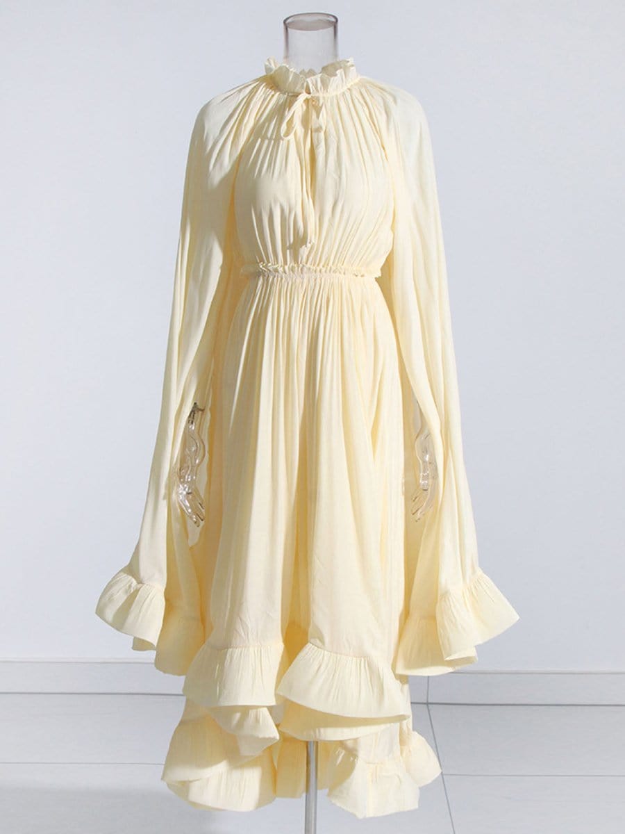 Naomi Ruffle Midi Dress - Fashion Pov