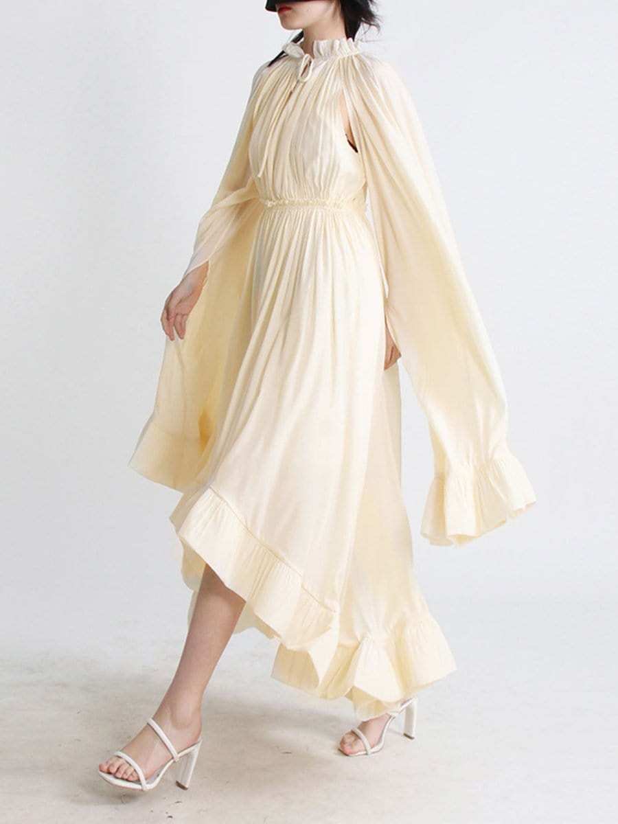 Naomi Ruffle Midi Dress - Fashion Pov